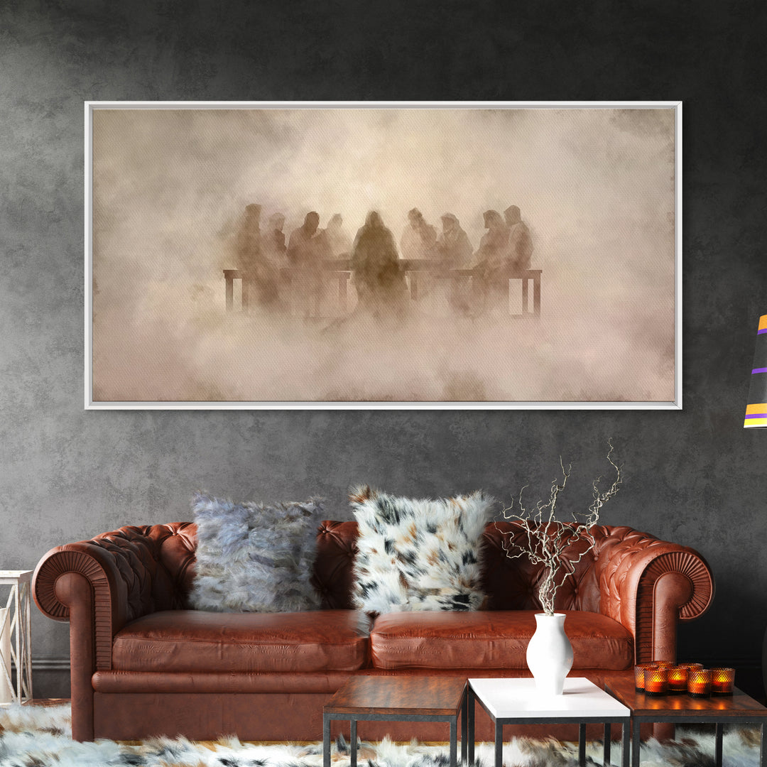 Sacred Supper | Framed Canvas Print | Christian Wall Art | Christian Art Canvas | Jesus Painting | Modern Christian Painting | Christian Gi