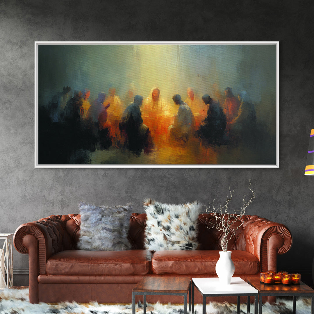 Midnight Supper – Framed Canvas Print – Christian Wall Art – Jesus Painting – Christian Art Canvas – Christian Decorations – Christian Art