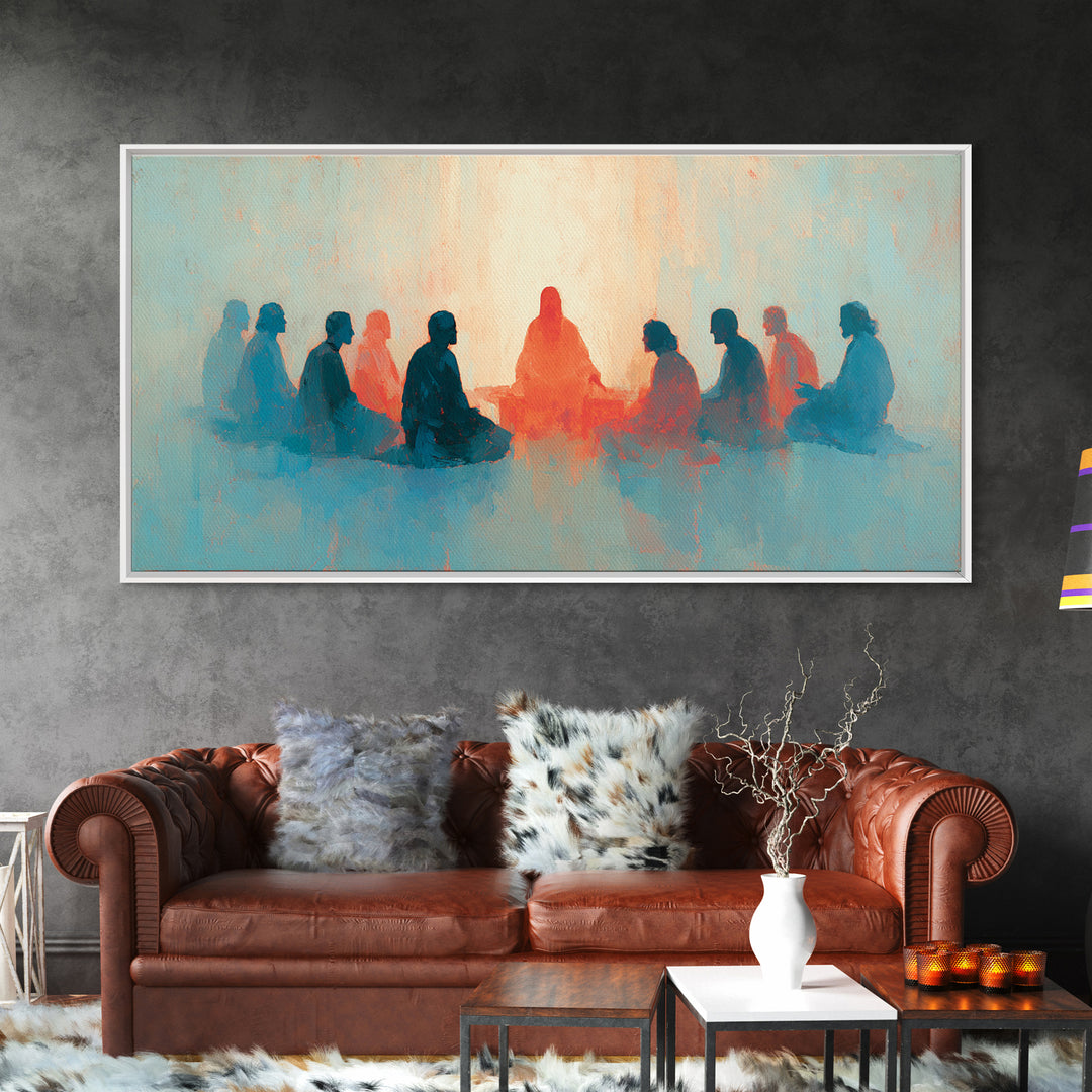 Upper Room Glow | Framed Canvas Print | Christian Art Canvas | Christian Wall Art | Jesus Painting | Moody Christian Art | Christian Gift