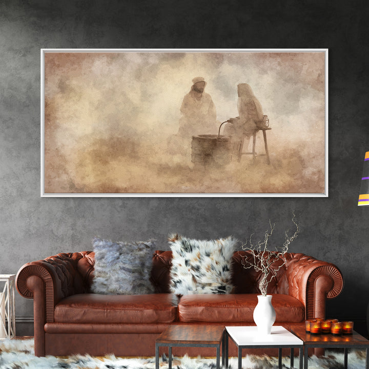 Living Waters Grace – Framed Canvas Print – Christian Wall Art – Jesus Painting – Christian Art Canvas – Christian Decor – Christian Gift I