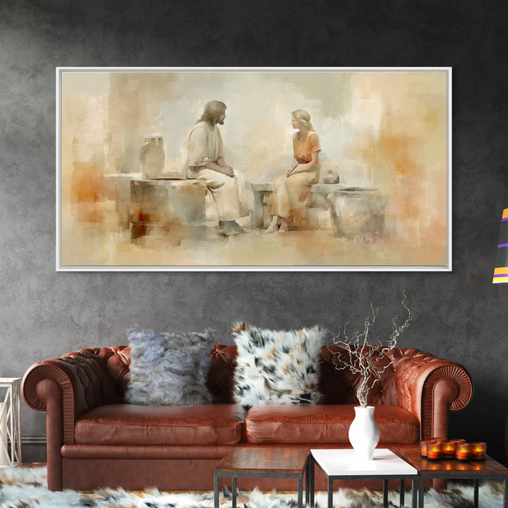 Haven Of Peace | Framed Canvas Print | Christian Wall Art | Jesus Painting | Christian Art Canvas | Minimalist Christian Art | Christian De