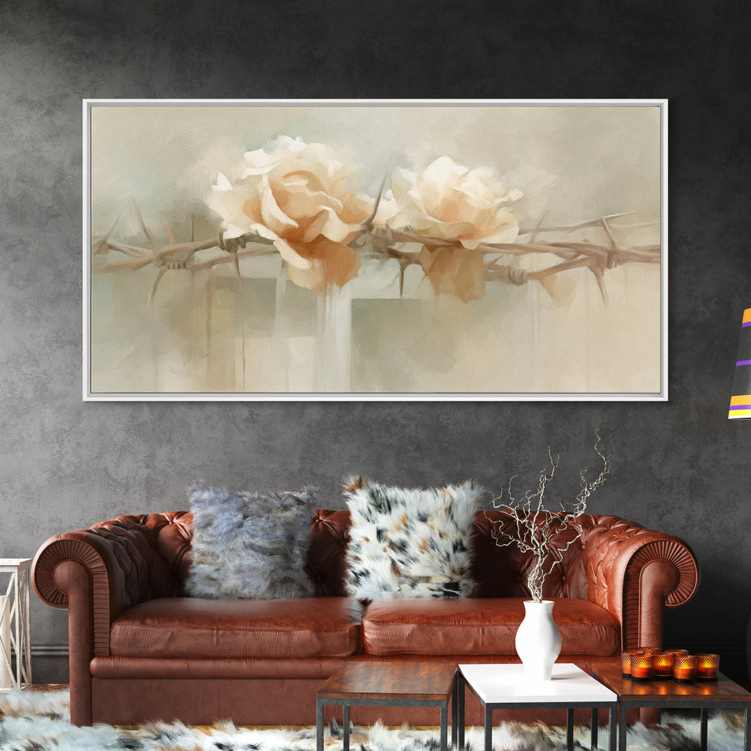 Roses Of Redemption – Framed Canvas Print – Christian Wall Art – Christian Art Canvas – Christian Decor – Christian Painting – Modern Chris