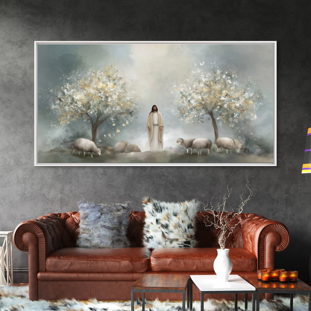 Blossoms Of Mercy – Framed Canvas Print – Christian Painting – Christian Art Canvas – Jesus Art Print – Christian Wall Art – Christian Gift