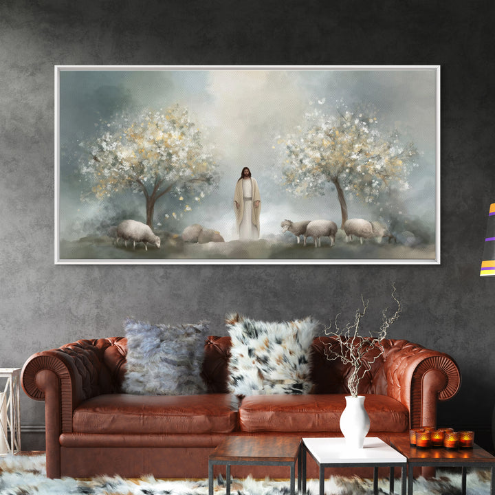 Blossoms Of Mercy – Framed Canvas Print – Christian Painting – Christian Art Canvas – Jesus Art Print – Christian Wall Art – Christian Gift