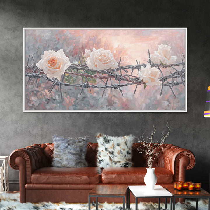 Thorns Of Grace, Framed Canvas Print, Christian Art Canvas, Christian Wall Art, Christian Decor, Christian Art Painting, Subtle Christian A