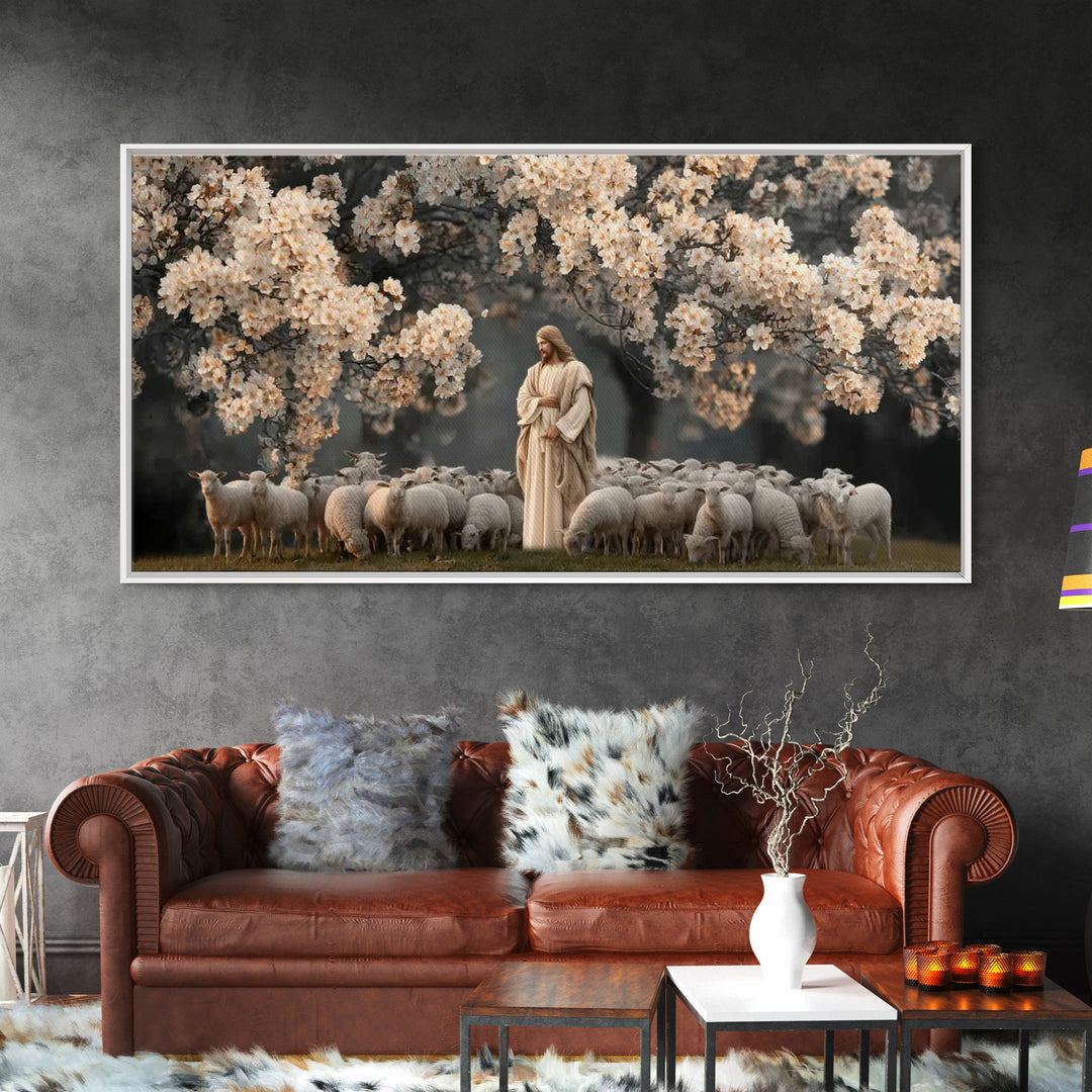 Blossoms Of Holy Peace – Framed Canvas Print – Christian Art Canvas – Jesus Painting – Christian Home Decor – Christmas Art – Large Christi