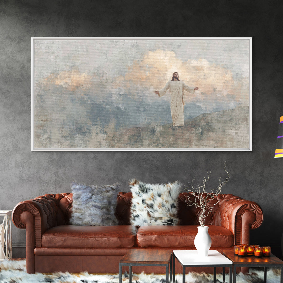 Grace On High Peaks – Framed Canvas Print – Christian Art Canvas – Jesus Wall Art – Christmas Art – Christian Decor For Home – Unique Chris