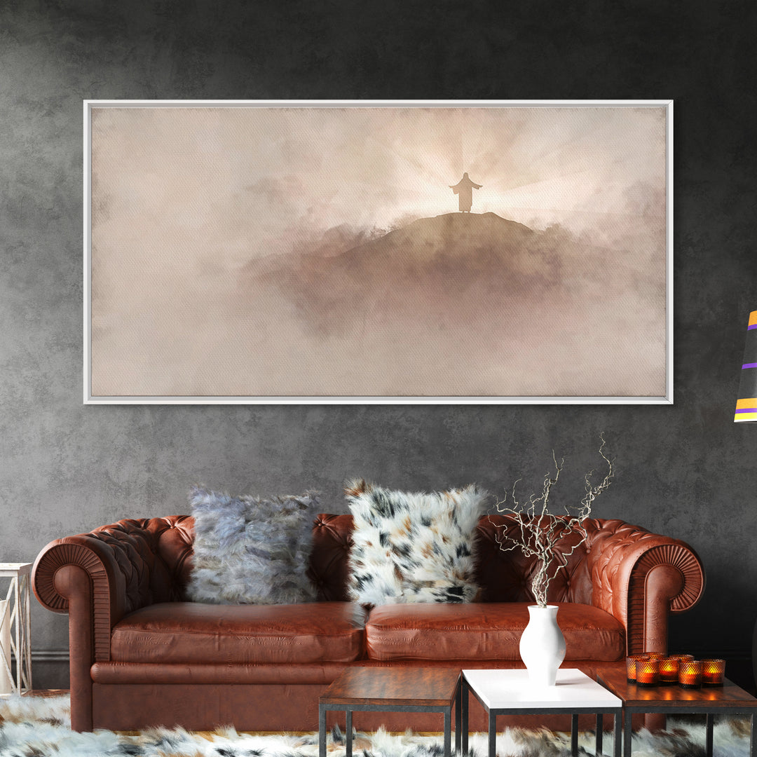 Heaven’s Gentle Calling – Framed Canvas Print – Christian Painting – Jesus Art Print – Christian Christmas Art – Subtle Christian Art – Chr