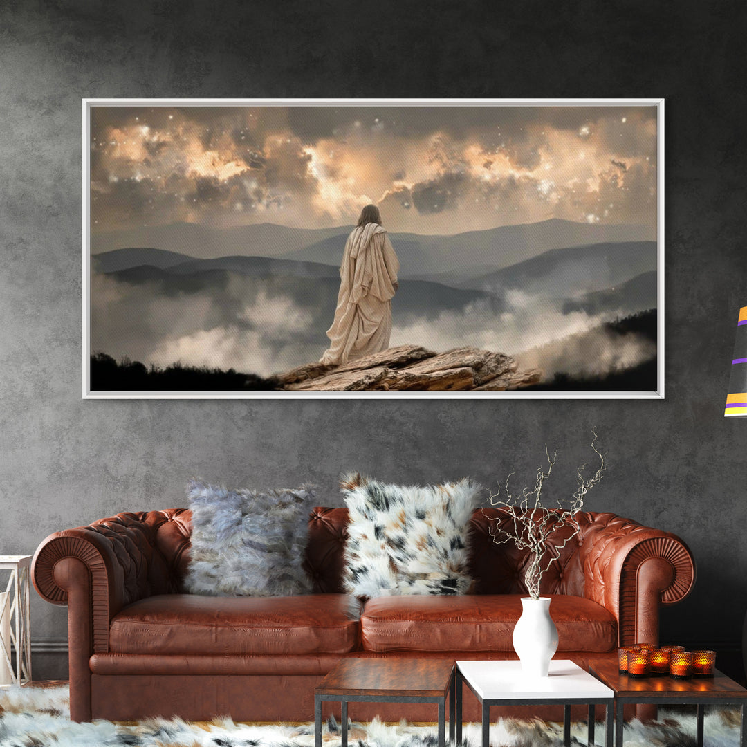 Guidance In Stillness – Framed Canvas Print – Christian Wall Art – Modern Jesus Art – Christian Christmas Decor – Christian Art Canvas – Ch