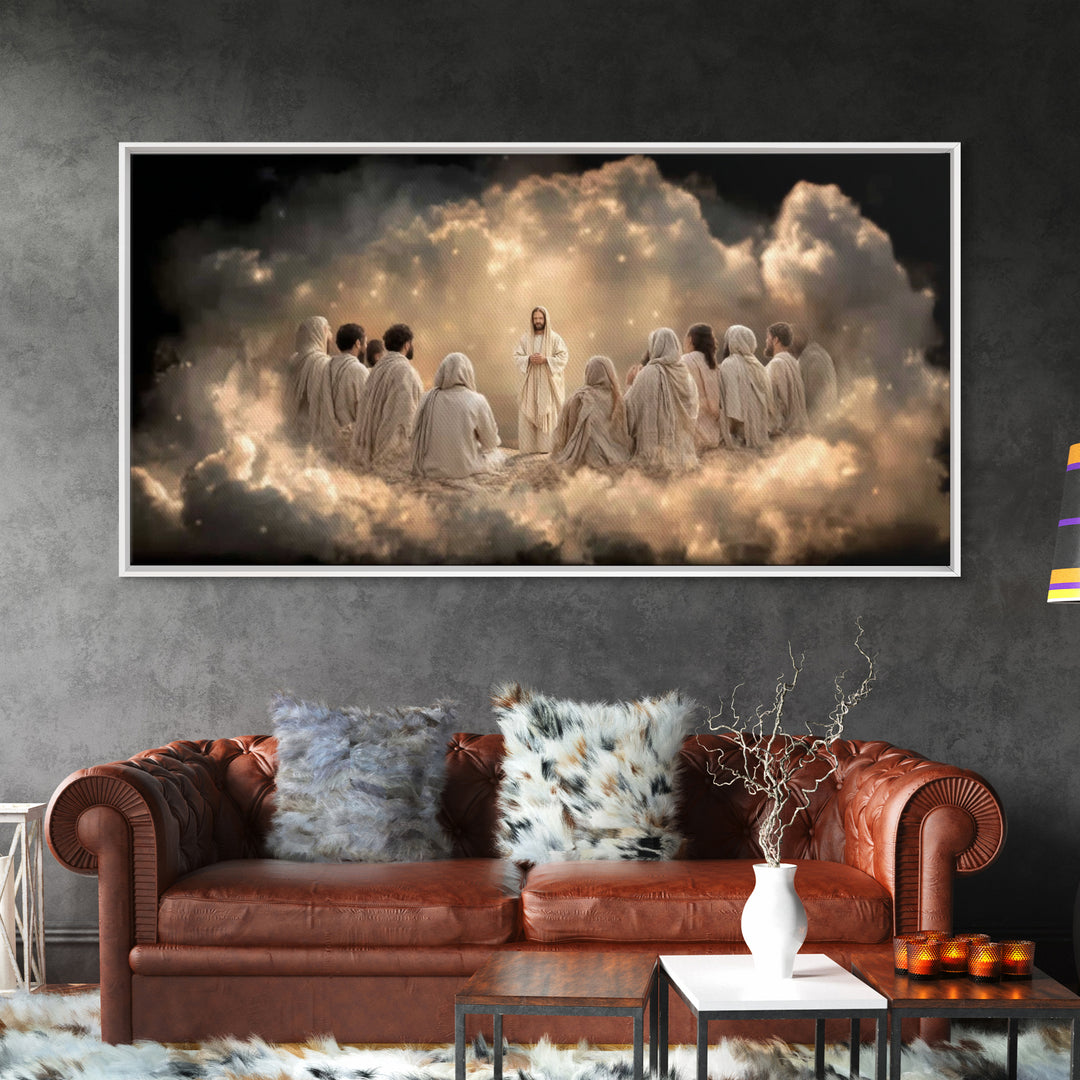 Circle Of Light – Framed Canvas Print – Christian Art Canvas – Jesus Wall Art – Modern Christian Art – Christian Decor – Large Christian Pa