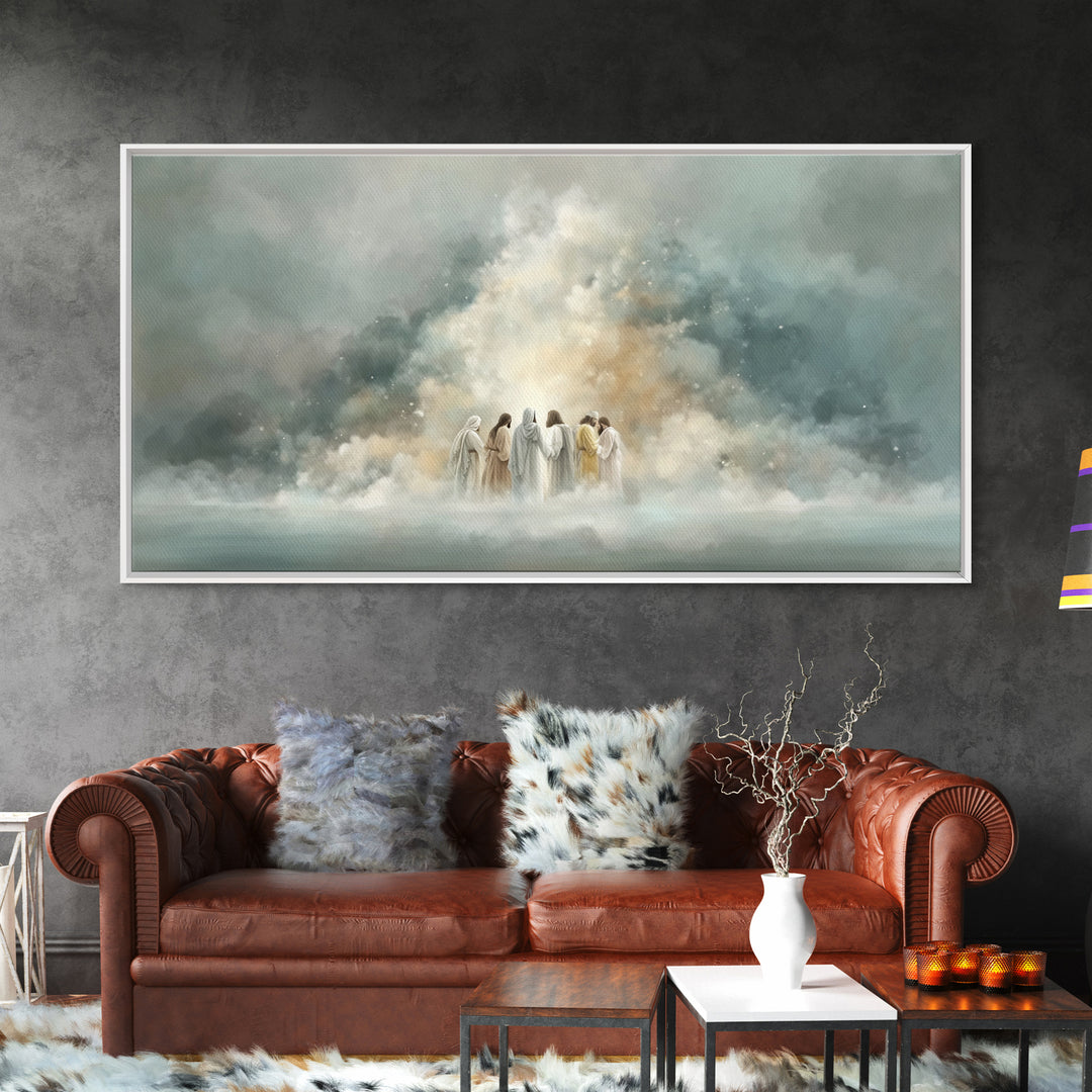 Cloudborne Fellowship – Framed Canvas Print – Christian Art Print – Minimalist Christian Art – Christian Wall Art – Subtle Christian Painti