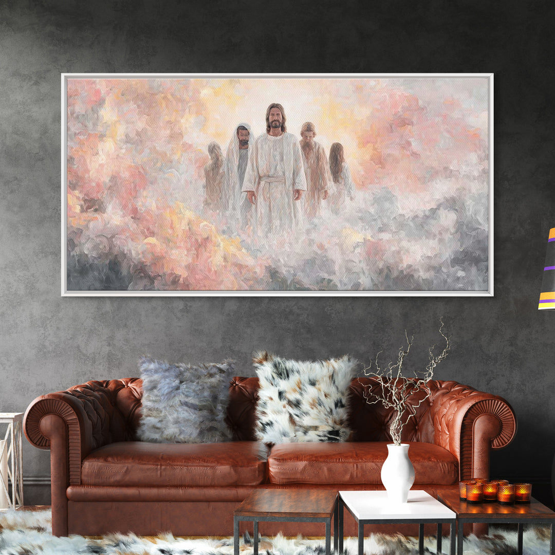 Sacred Assembly – Framed Canvas Print – Christian Art Canvas – Jesus Painting – Christian Art Work – Modern Christian Art – Large Christian