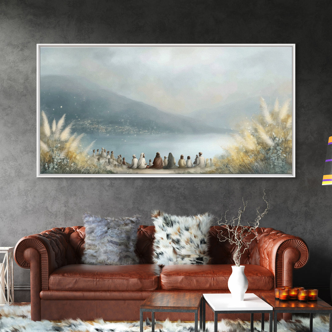 Harbor Of Light – Framed Canvas Print – Christian Art Canvas – Christian Wall Art – Jesus Painting – Modern Christian Art – Christmas Art P