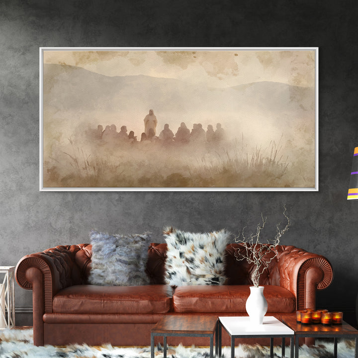 Grace In The Mist – Framed Canvas Print – Christian Wall Art – Subtle Christian Art – Jesus Painting – Christian Art Canvas – Christmas Wal