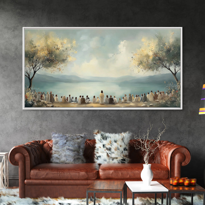 Peaceful Gathering – Framed Canvas Print – Christian Art Canvas – Christian Wall Art – Jesus Painting – Christian Art Print – Christian Chr