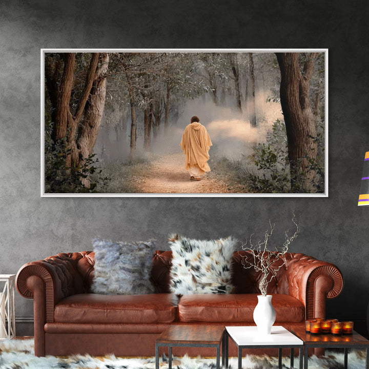Walk Of Grace – Framed Canvas Print – Christian Wall Art – Christian Art Work – Jesus Painting – Modern Christian Art – Christian Decoratio