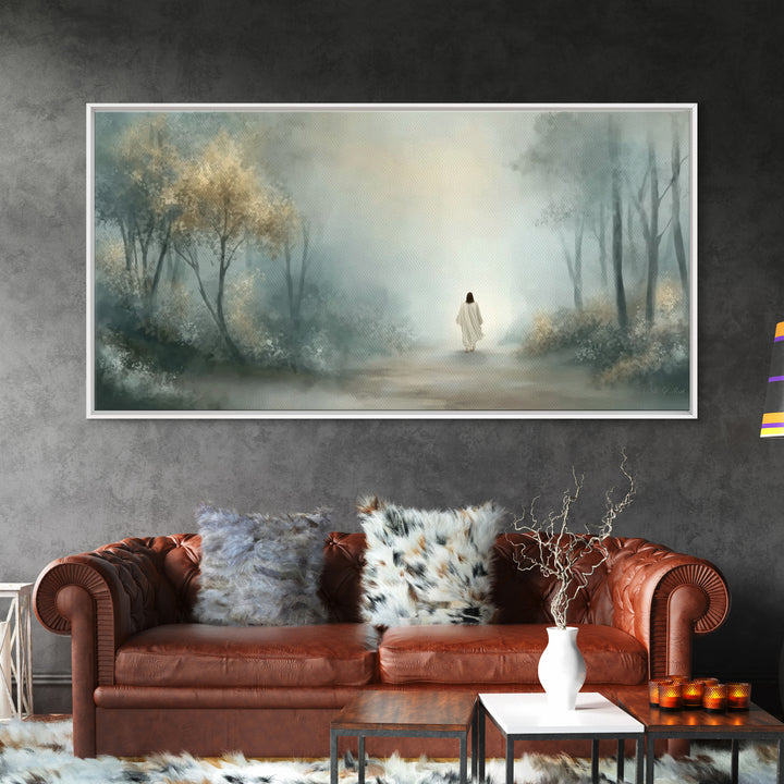 Misty Calling – Framed Canvas Print – Christian Wall Art – Christian Art Canvas – Jesus Painting – Moody Christian Art – Christian Art Work