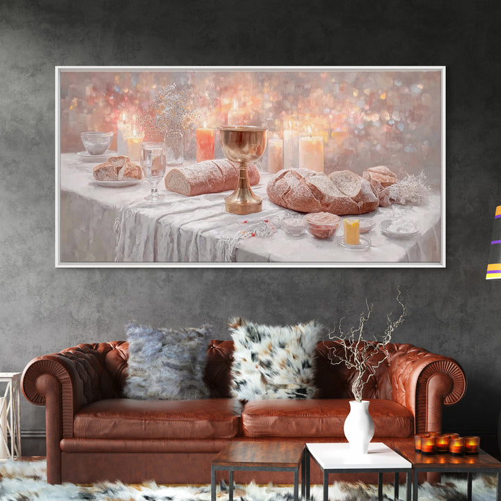 Table Of Grace, Framed Canvas Print, Christian Art Canvas, Christian Wall Art, Christian Painting, Christmas Wall Art, Christian Decor For
