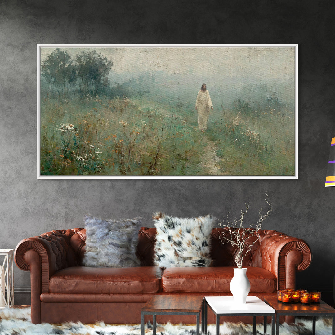 Autumn Shepherd Walk – Framed Canvas Print – Christian Art Canvas – Christian Painting – Christian Wall Art – Christian Gift