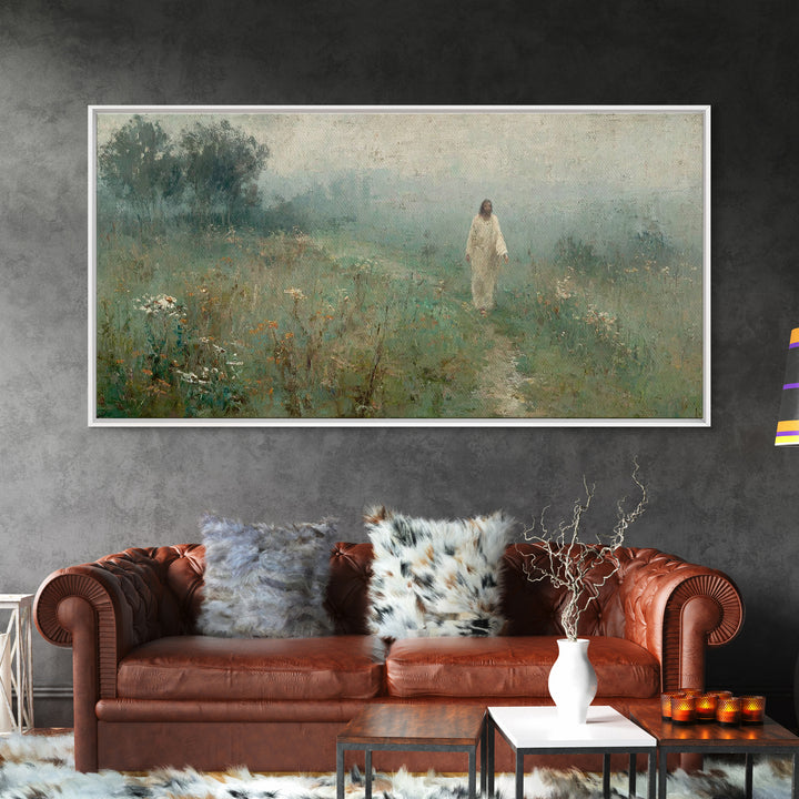 Autumn Shepherd Walk – Framed Canvas Print – Christian Art Canvas – Christian Painting – Christian Wall Art – Christian Gift