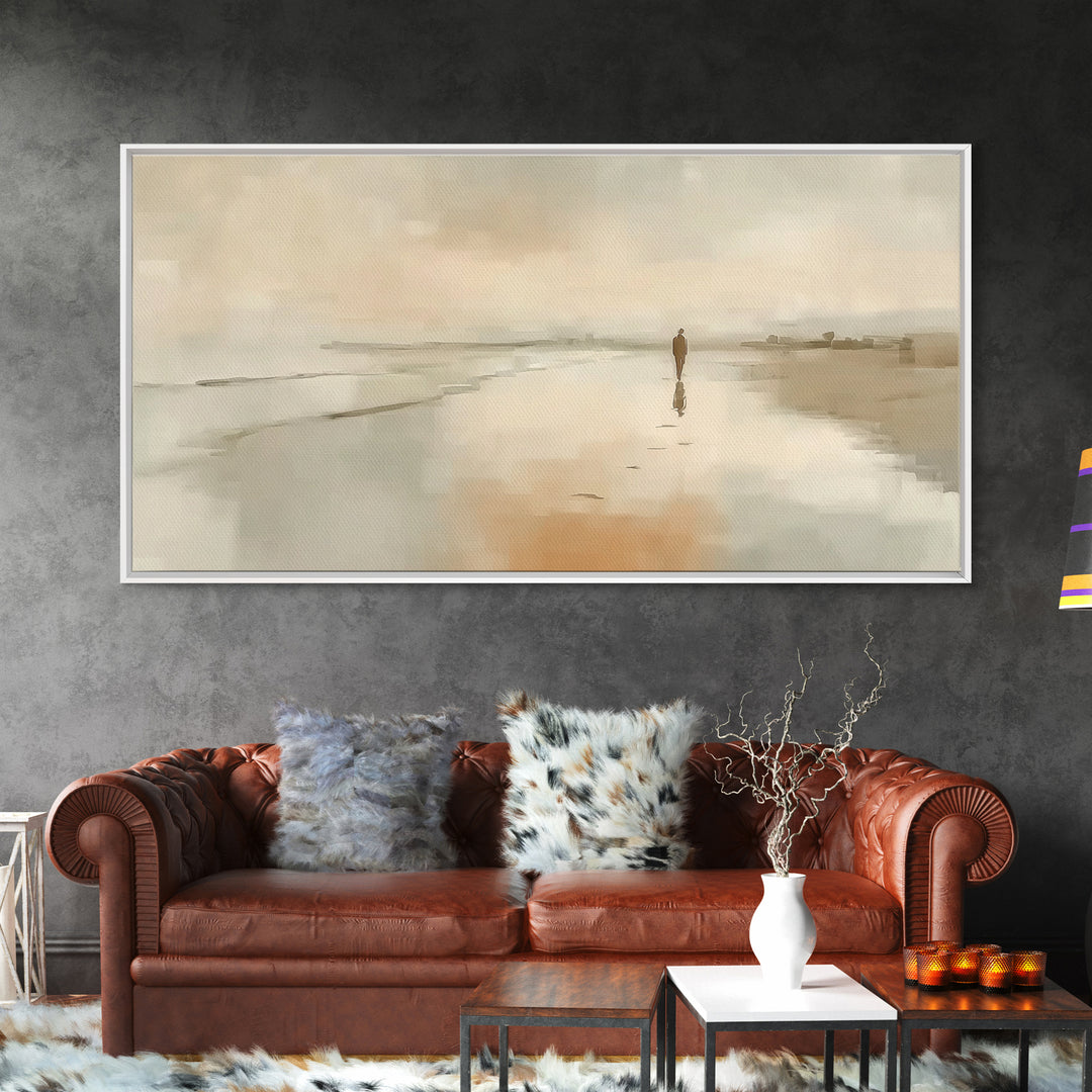 Silent Footsteps – Framed Canvas Print – Christian Art Print – Jesus Painting – Christian Wall Art – Modern Christian Art – Christmas Wall