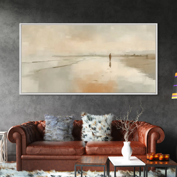 Silent Footsteps – Framed Canvas Print – Christian Art Print – Jesus Painting – Christian Wall Art – Modern Christian Art – Christmas Wall