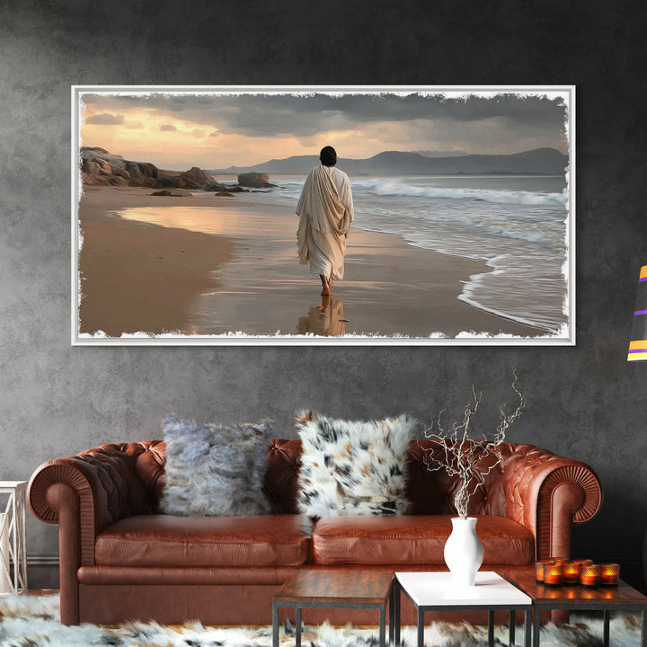 Sacred Journey – Framed Canvas Print – Jesus Painting – Christian Wall Art – Christian Art Canvas – Vintage Christian Art – Christmas Art
