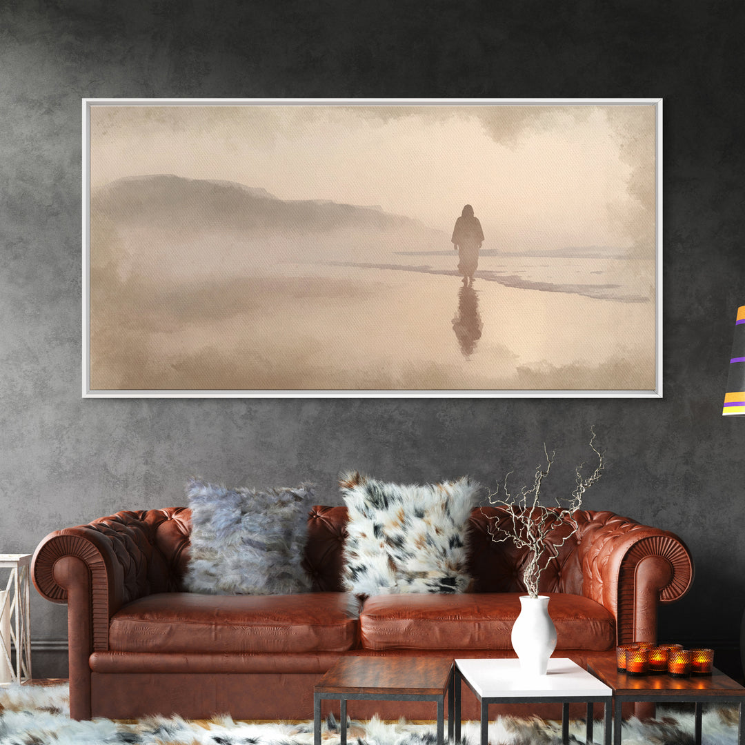 Calm Redeemer – Framed Canvas Print – Christian Art Canvas – Christian Wall Art – Jesus Painting – Christian Christmas Art – Moody Christia
