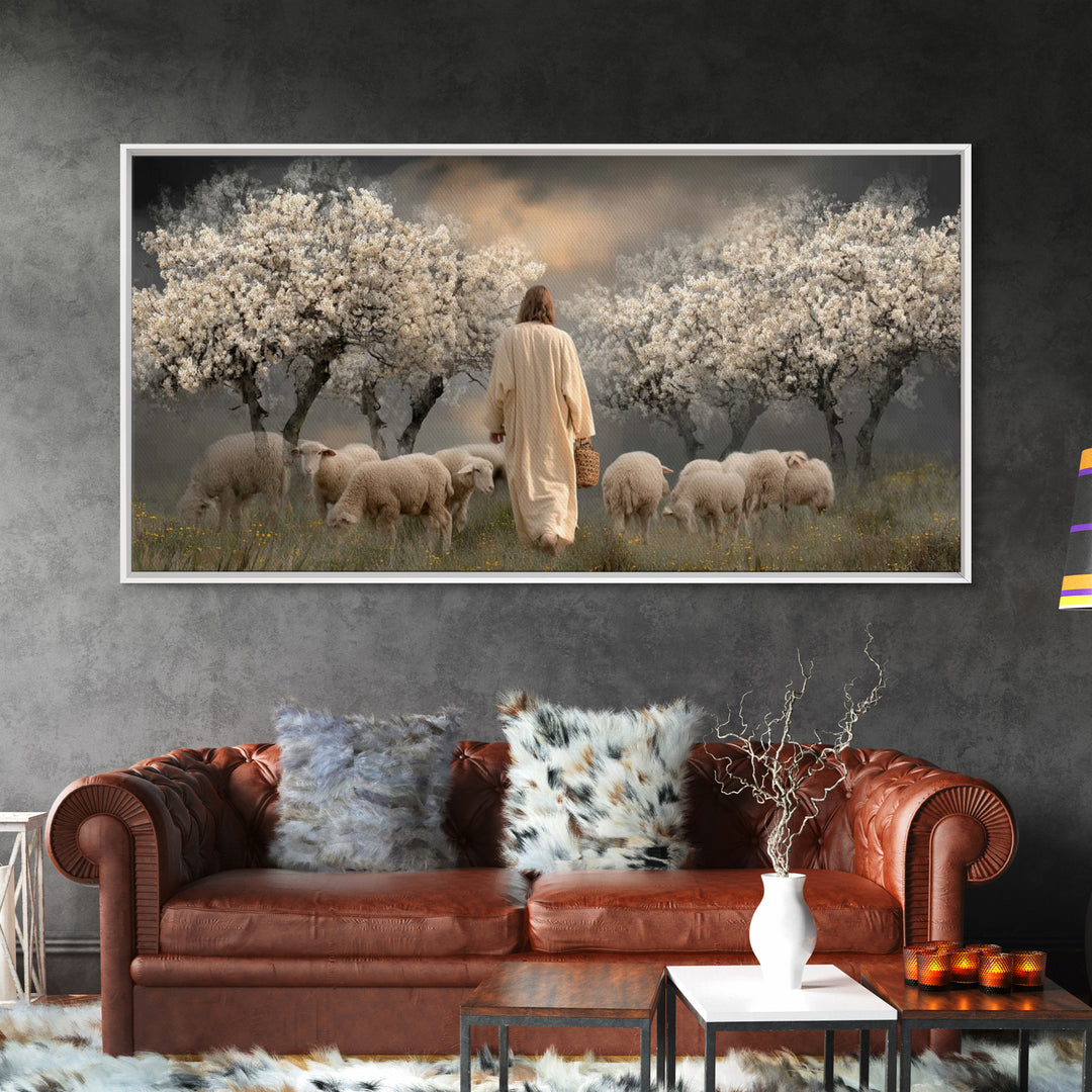 Orchard Guardian – Framed Canvas Print – Christian Art Canvas – Jesus Painting – Christian Wall Art – Moody Christian Art – Christian Art G