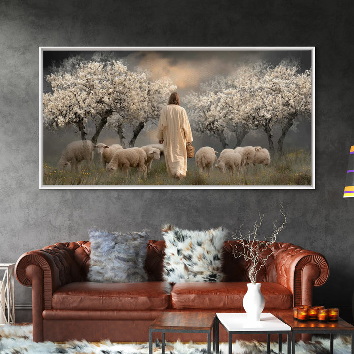 Orchard Guardian – Framed Canvas Print – Christian Art Canvas – Jesus Painting – Christian Wall Art – Moody Christian Art – Christian Art G