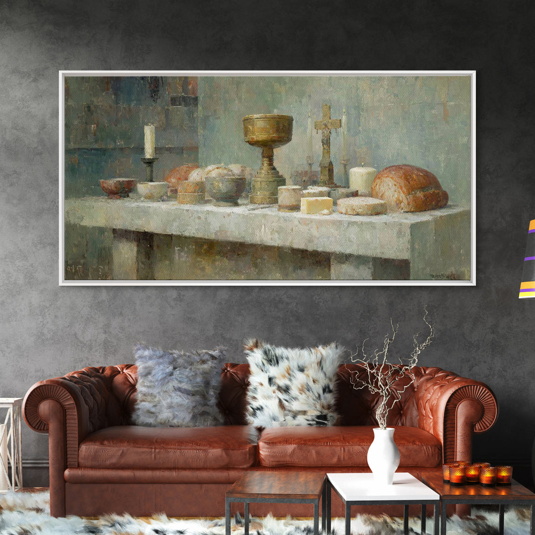 Sanctuary Offering, Framed Canvas Print, Christian Wall Art, Christian Art Canvas, Moody Christian Art, Christian Painting, Christian Chris