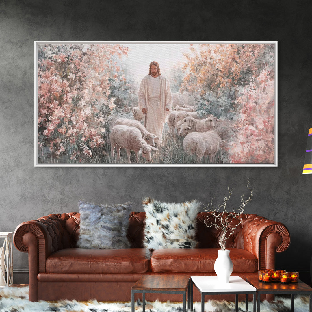 Blossoms Of Grace – Framed Canvas Print – Christian Wall Art – Jesus Painting – Christian Decor – Christian Art Canvas – Christmas Art