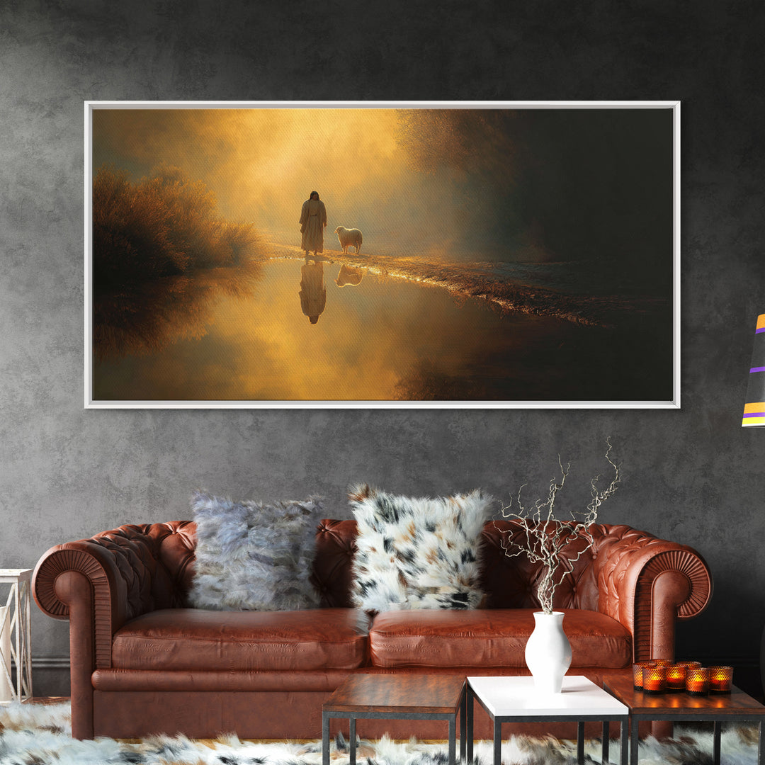 Evening Hopefall | Framed Canvas Print | Jesus Painting | Christian Wall Art | Christian Decor | Christmas Art | Christian Art Canvas