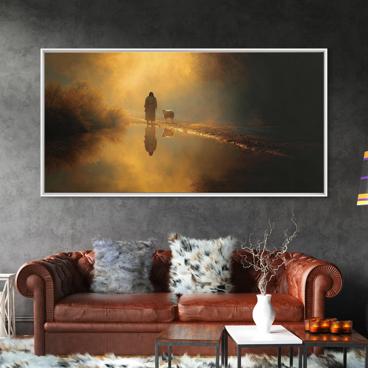 Evening Hopefall | Framed Canvas Print | Jesus Painting | Christian Wall Art | Christian Decor | Christmas Art | Christian Art Canvas