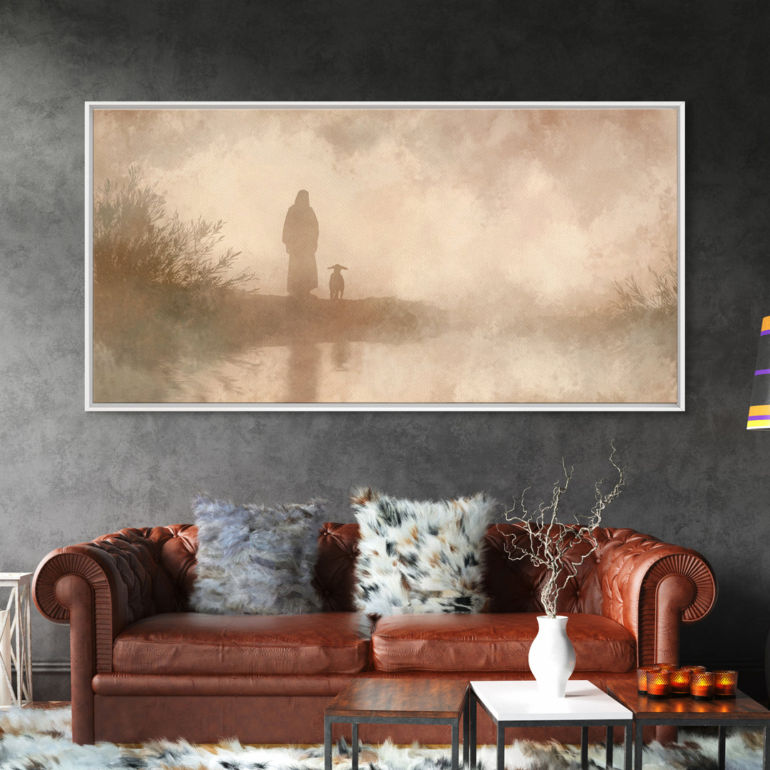 Heavenward Stroll – Framed Canvas Print – Christian Wall Art – Christian Art Canvas – Christian Decor – Christmas Art – Jesus Painting