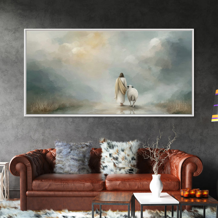 Heaven’s Quiet Walk, Framed Canvas Print, Christian Art Canvas, Jesus Painting, Christian Wall Art, Christian Decor, Christian Gift Ideas