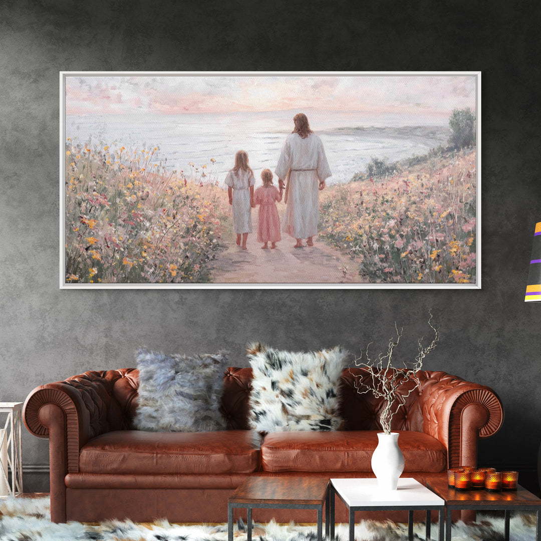 Soft Horizon Faith, Framed Canvas Print, Christian Art Canvas, Christian Wall Art, Christian Decor, Jesus Painting, Christian Art