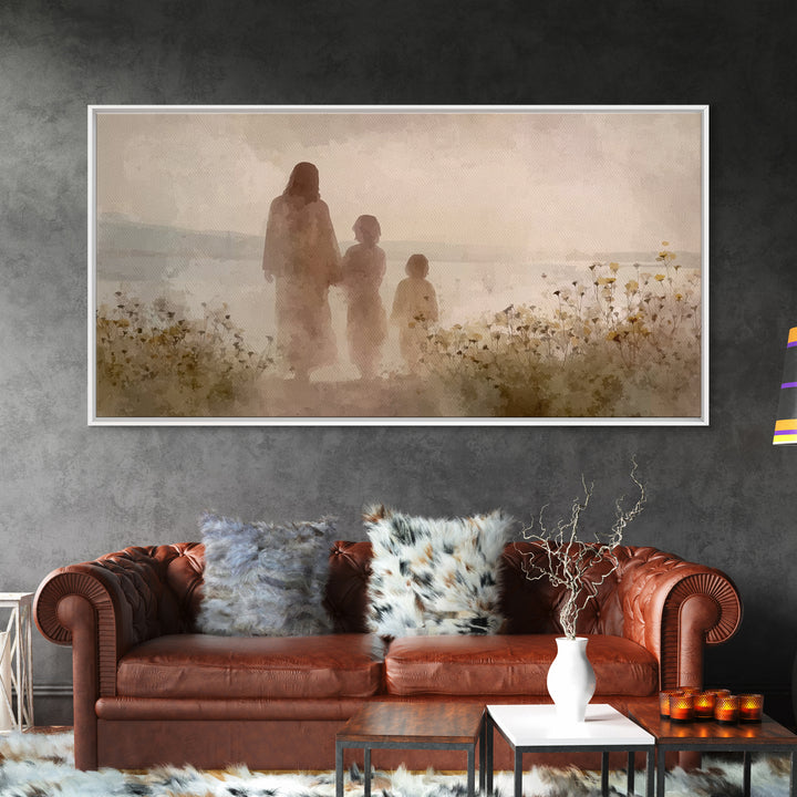 Blossoms By The Sea | Framed Canvas Print | Christian Decor | Christian Art Canvas | Jesus Painting | Christian Art | Christian Wall Art