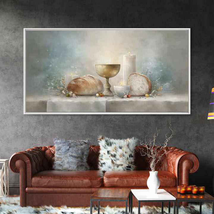 Holy Supper Glow | Framed Canvas Print | Christian Art Canvas | Christian Wall Art | Christmas Art Prints | Christian Christmas Decor | Chr