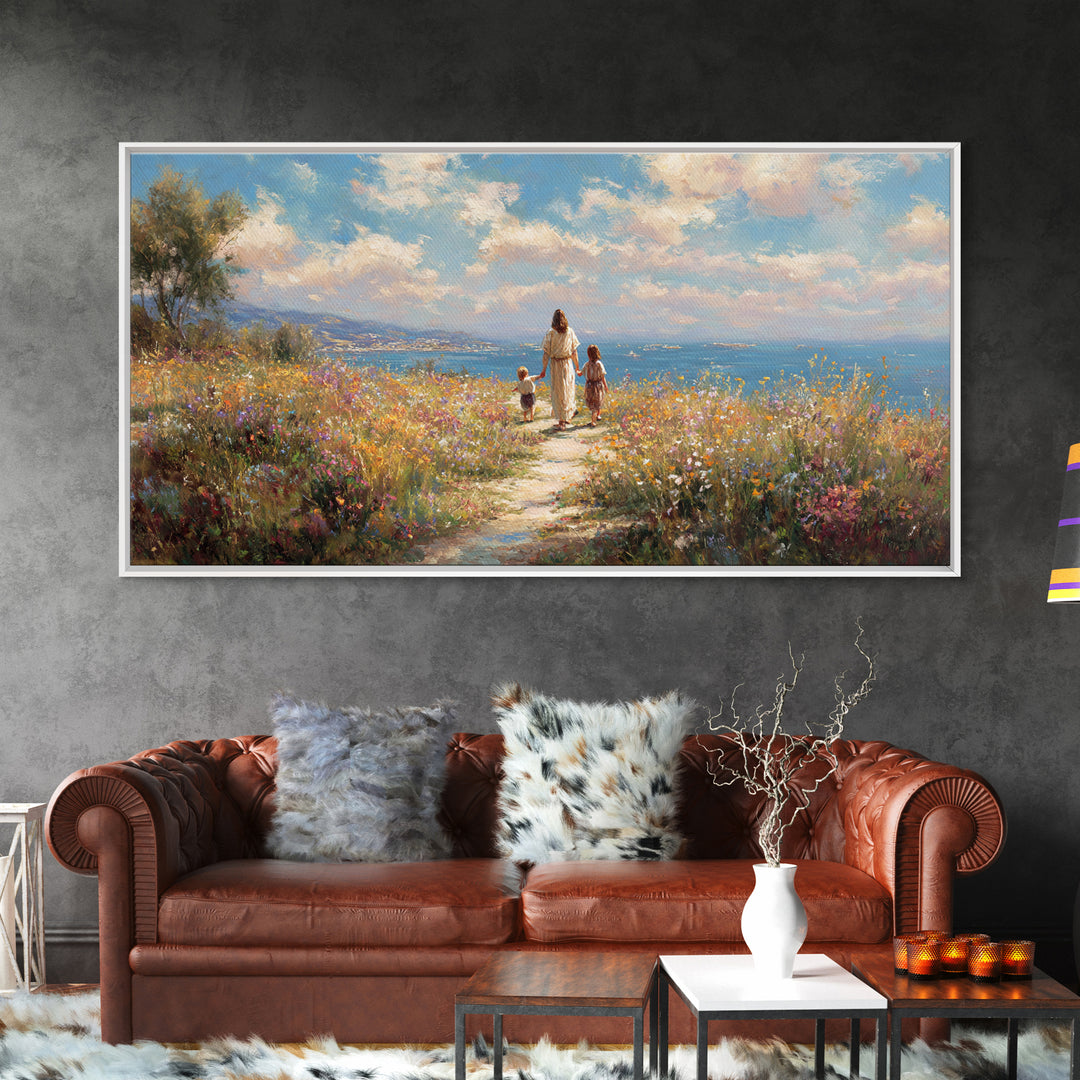 Fields Of Mercy – Framed Canvas Print – Christian Wall Art – Jesus Painting – Christian Art Canvas – Christian Gift Ideas – Christmas Art