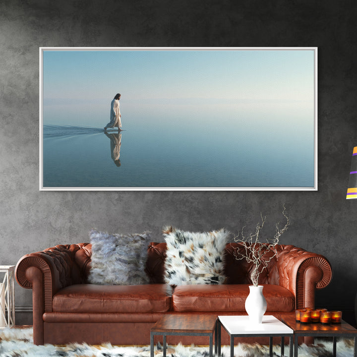 Calm Horizon Light | Framed Canvas Print | Christian Wall Art | Jesus Painting | Christian Art Canvas | Christian Christmas Art | Christian