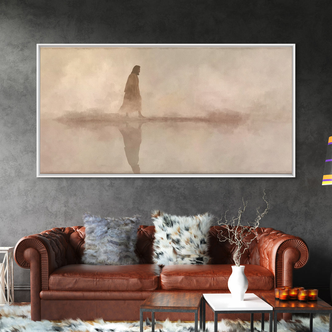 Desert Mist Peace, Framed Canvas Print, Christian Wall Art, Jesus Painting, Christian Art Canvas, Christian Gift, Christian Christmas Art