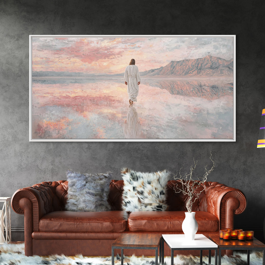 Twilight Grace Walk – Framed Canvas Print – Christian Wall Art – Christian Art Canvas – Jesus Painting – Christian Gift – Christian Christm