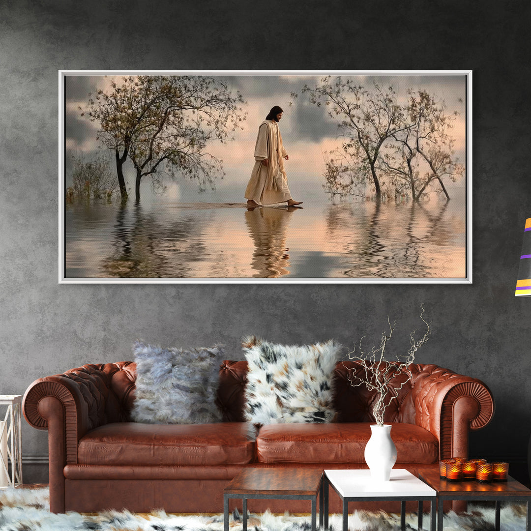 Twilight Shepherd Peace – Framed Canvas Print – Christian Christmas Art – Christmas Art – Christian Wall Art – Jesus Painting – Christian A