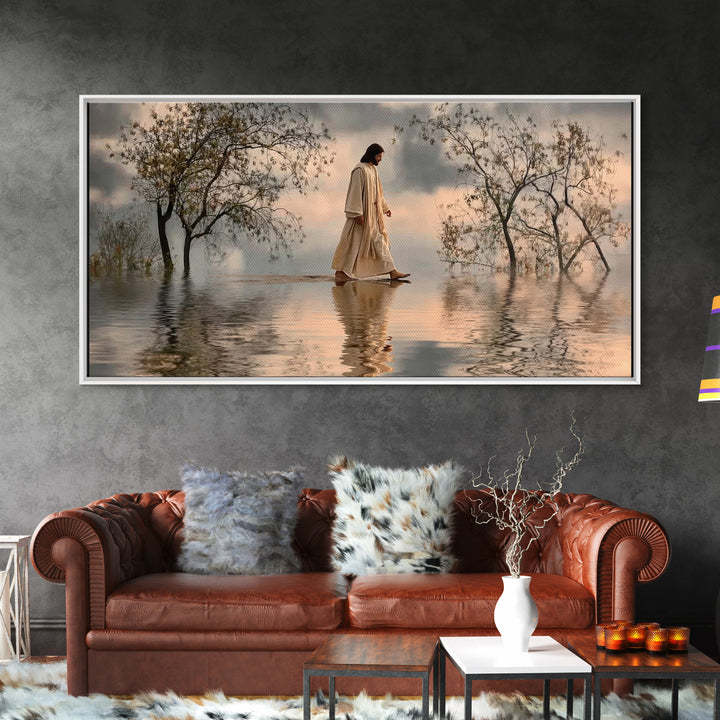 Twilight Shepherd Peace – Framed Canvas Print – Christian Christmas Art – Christmas Art – Christian Wall Art – Jesus Painting – Christian A