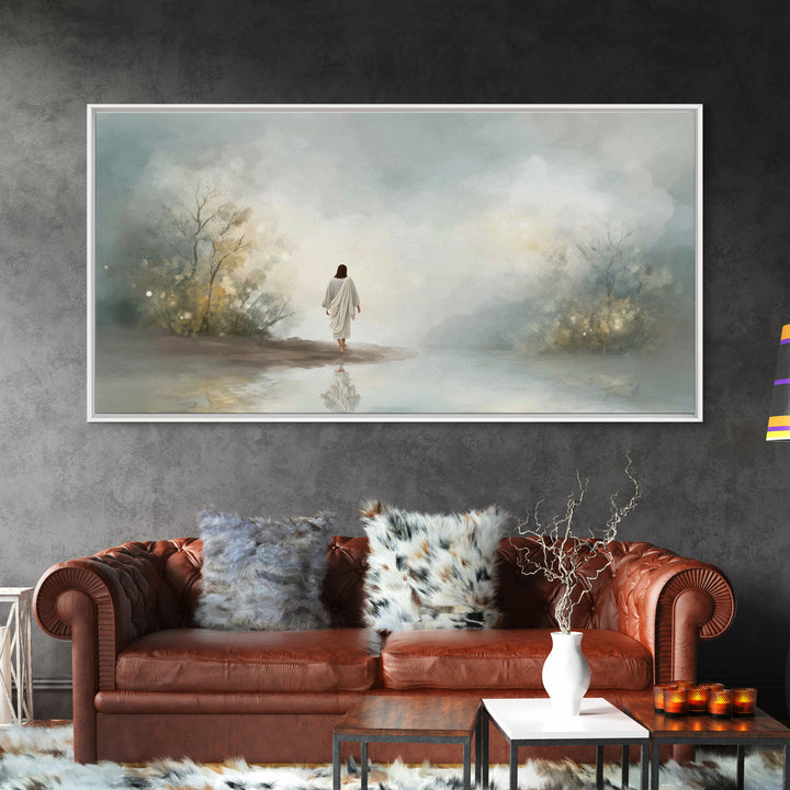 Sacred Still Waters – Framed Canvas Print – Christian Art Canvas – Jesus Painting – Christian Christmas Art – Christmas Art – Christian Wal