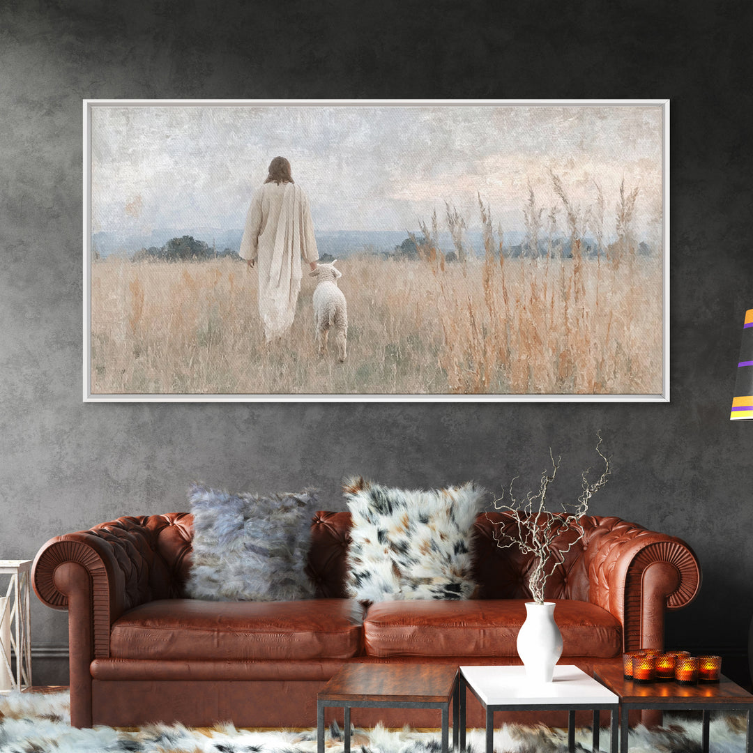 Quiet Shepherd Path – Framed Canvas Print – Christian Wall Art – Jesus Painting – Christian Art Canvas – Christian Christmas Art – Faith Ar