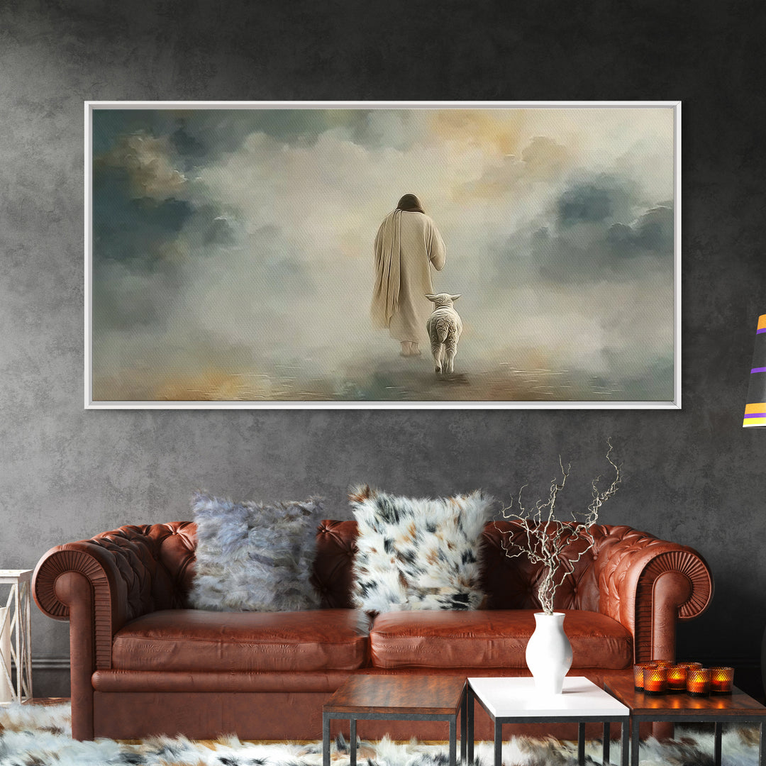 Shepherds In Light – Framed Canvas Print – Christian Wall Art – Christian Art – Jesus Painting – Christian Christmas Art – Gift Ideas