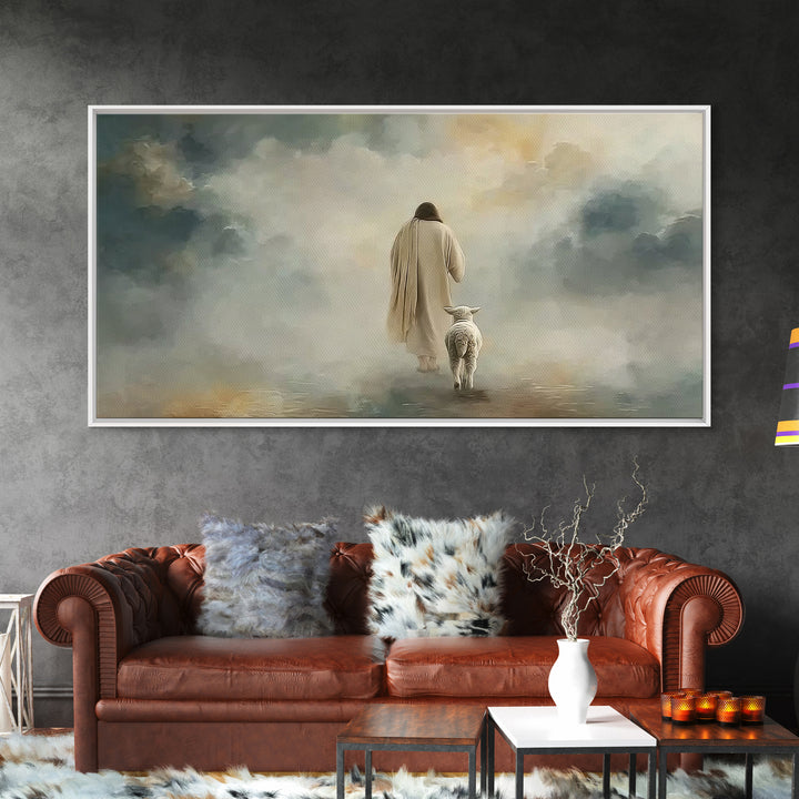 Shepherds In Light – Framed Canvas Print – Christian Wall Art – Christian Art – Jesus Painting – Christian Christmas Art – Gift Ideas