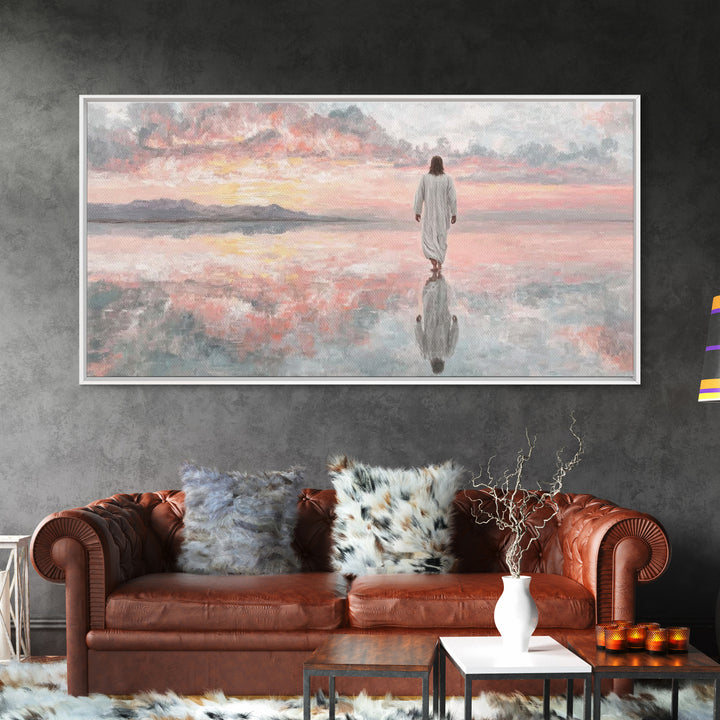 Walking In Glory | Framed Canvas Print | Christian Art Canvas | Jesus Painting | Christian Wall Art | Christian Gift | Christmas Art
